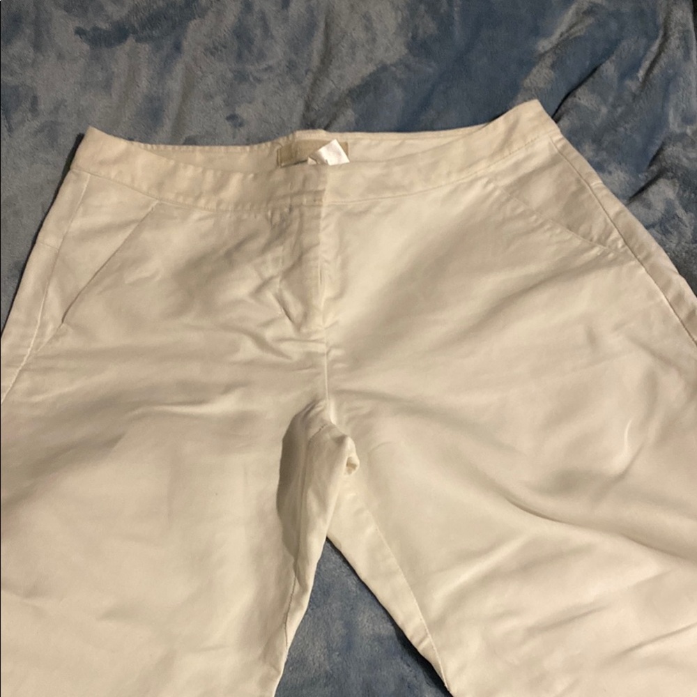 MaxMara Cream Wide Leg Pants with Elegant Sheen